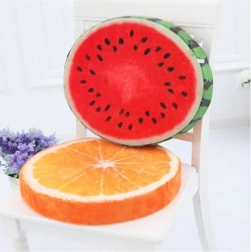 HULIANFU Thicken Fruit Design Round Soft Plush Cushion Tatami Office Chair Cushion Kindergarten Cartoon Cute Seat Pad - Deanwangkt