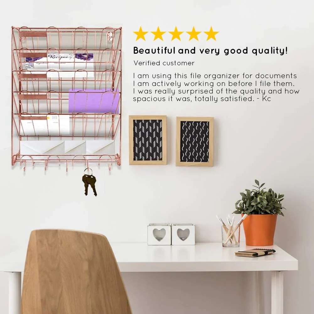 HULIANFU Nordic Rose Gold Wall Magazine Rack Bookshelf Hanging Bookend Decor Furniture For Home Desktop Children Bookcases Book Cabinet - Deanwangkt