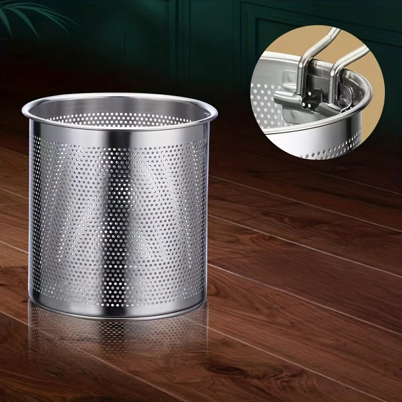 1pc Japanese-Style Mini Deep Fryer Pot - 304 Stainless Steel Gas Frying Pot with Filter Net for Tempura Oil Saving - Compact Space-Saving Design for Household Kitchen - Deanwangkt