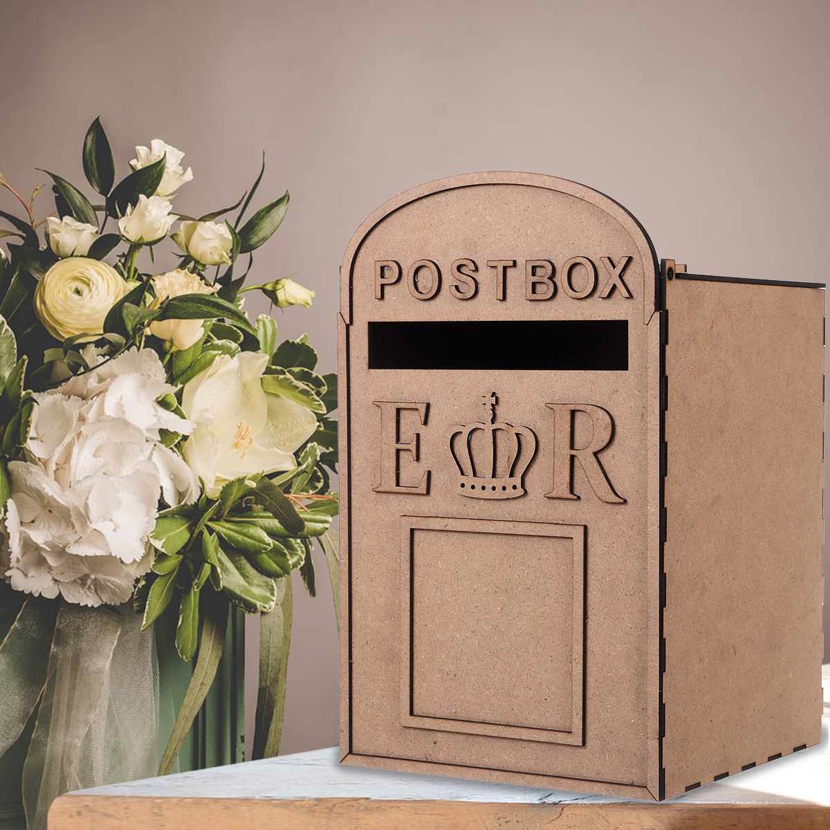 HULIANFU MDF Wedding Card Boxes for Decoration of Celebrations and Events Country Wedding Urn Treasury DIY Gift Card Box with Lock Keys - Deanwangkt