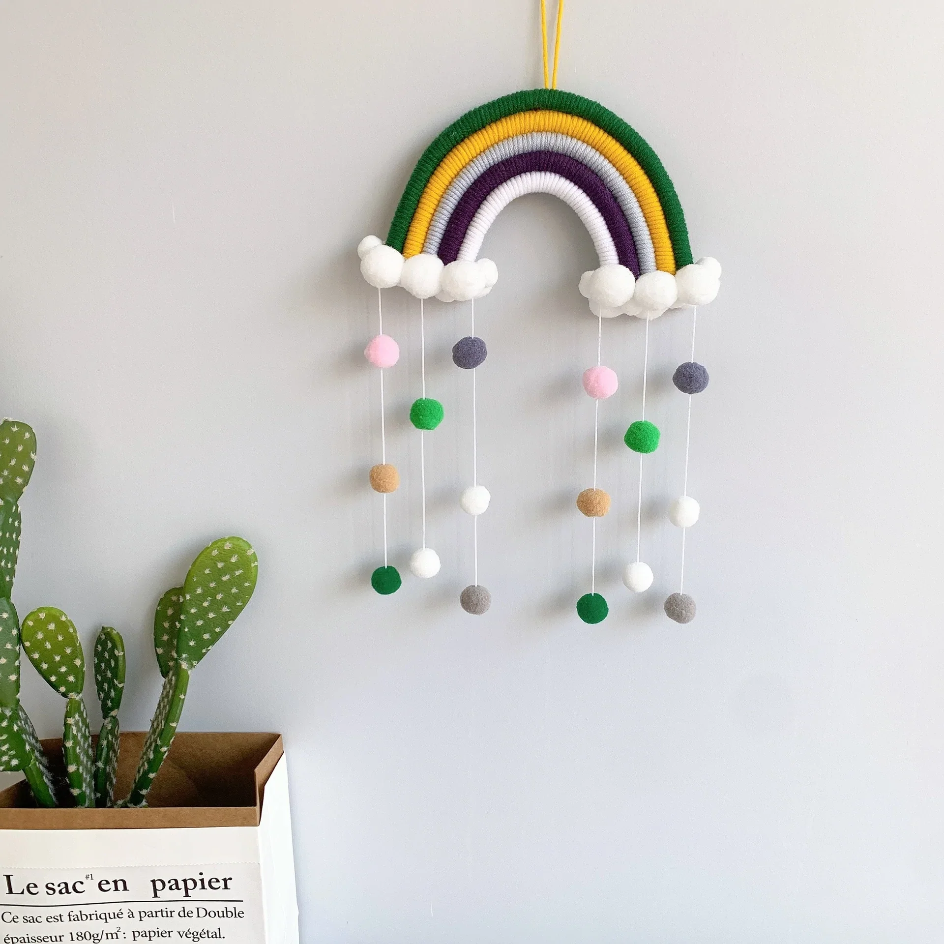 HULIANFU Nordic Cloud Rainbow Raindrop Wall Hangings Decoration For Kid Girls Bedroom Hanging Pendant Baby Bed Tent Hanging Toy Pendant - Deanwangkt