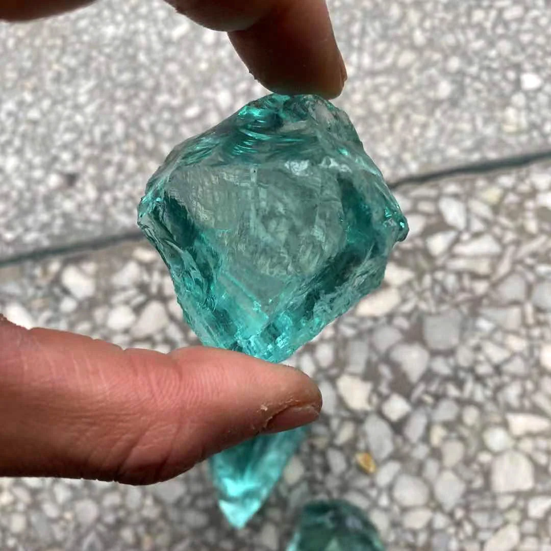 HULIANFU Very beautiful Clear Glass Crystal Stone Home Decoration Light Green Glass Material Garden Decor - Deanwangkt