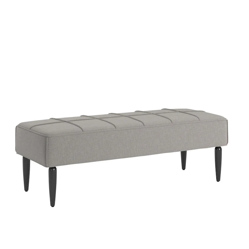 Cassian Black Finish Linen Upholstered Bench by iNSPIRE Q Modern