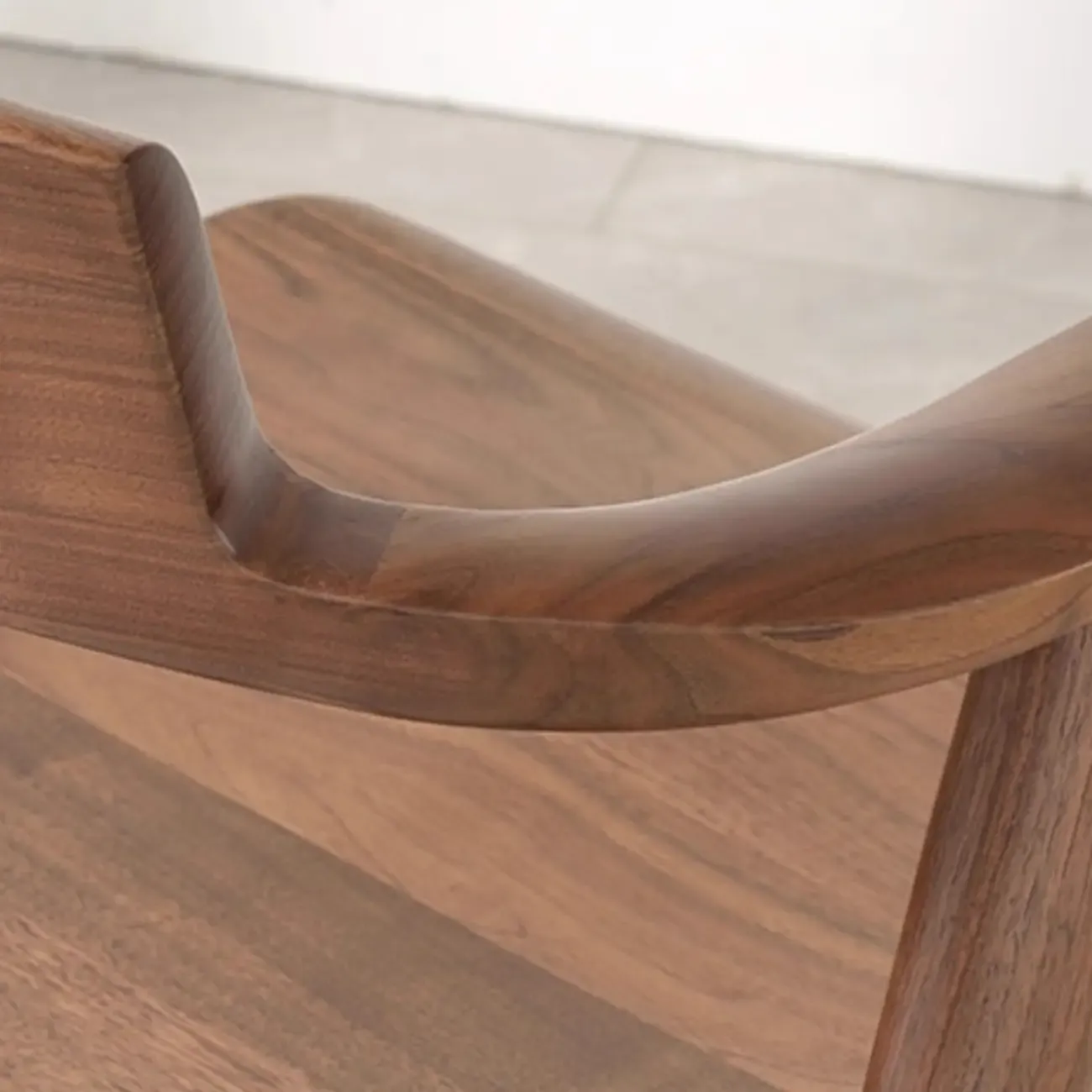 Scandinavian Open Back Armless Walnut Wood Dining Chairs