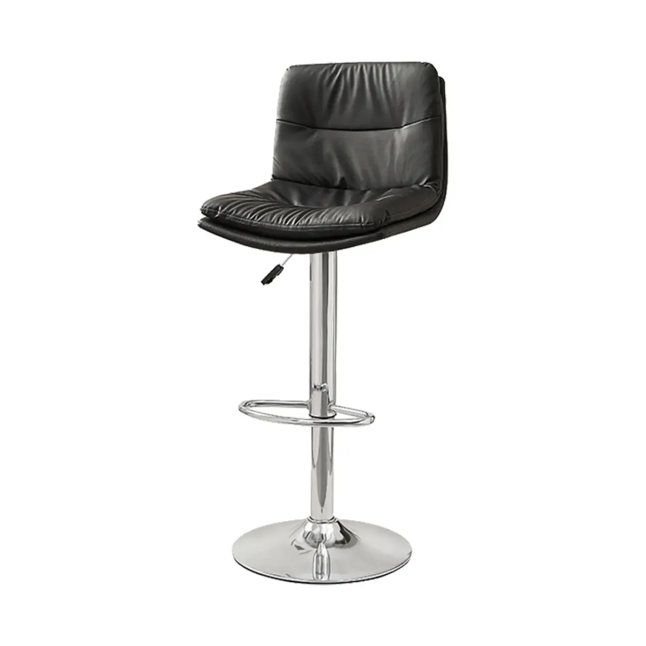 Modern Leather Saddle Swivel Adjustable Bar Stool