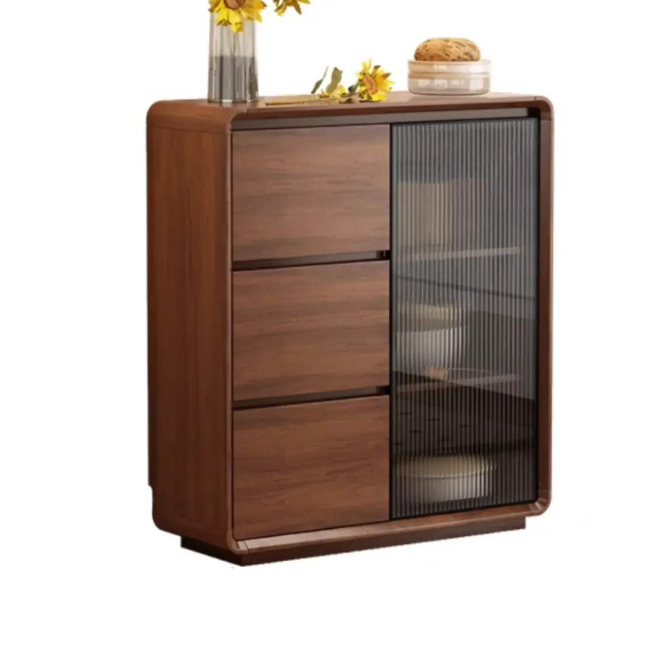 Casual Espresso Wood Sideboard with Drawers