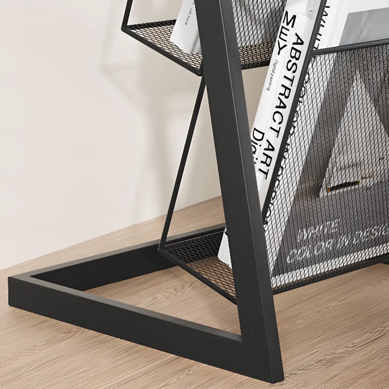 Vertical Black Metal 4-Shelf Open Back Display Bookcase
