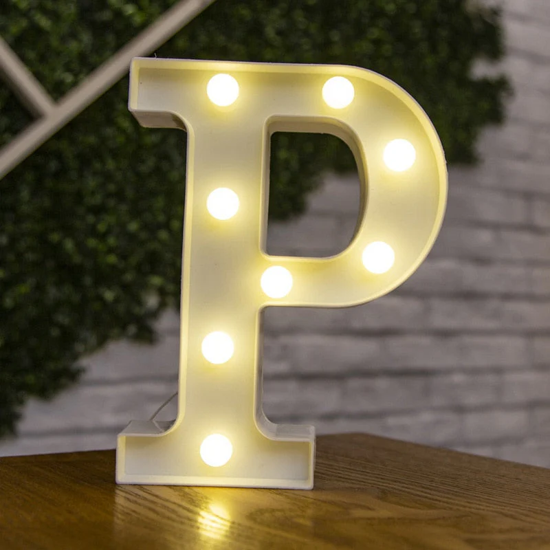 HULIANFU Luxury Alphabet Letter LED Lights Luminous Number Lamp  Battery Night Light for Home Wedding Birthday Christmas Party Decoration - Deanwangkt