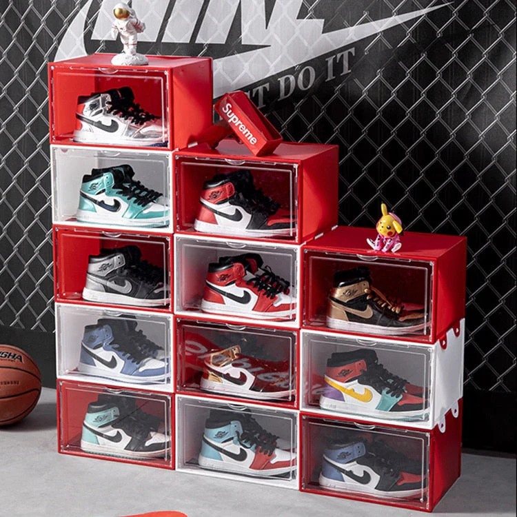 HULIANFU Transparent Anti-oxidation Shoe Box Aj Shoe Storage Box Household Drawer Type Dust-proof Plastic Shoe Display Stand - Deanwangkt