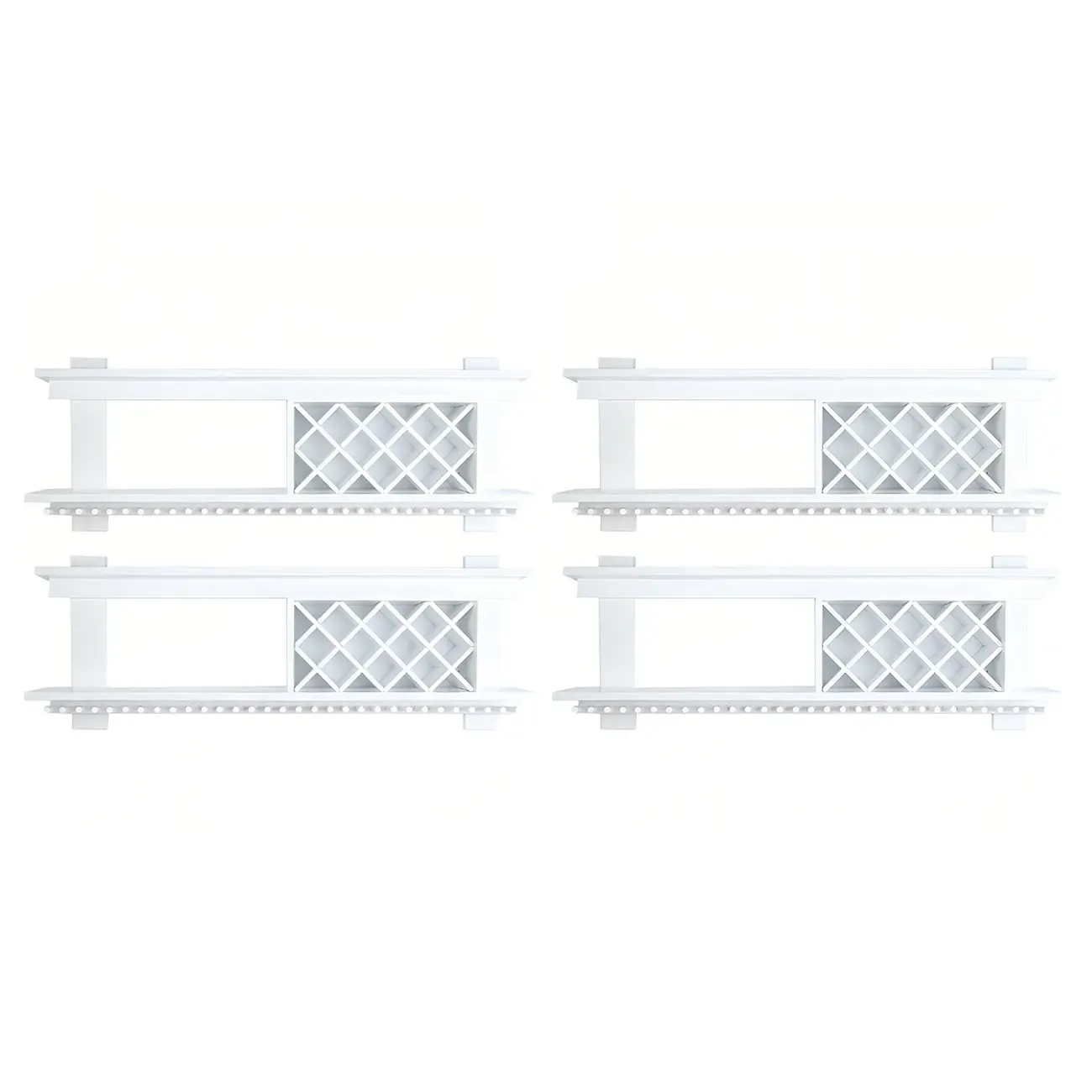 Pine Wooden Wall-Mounted Display Open Wine Bottle & Glass Rack