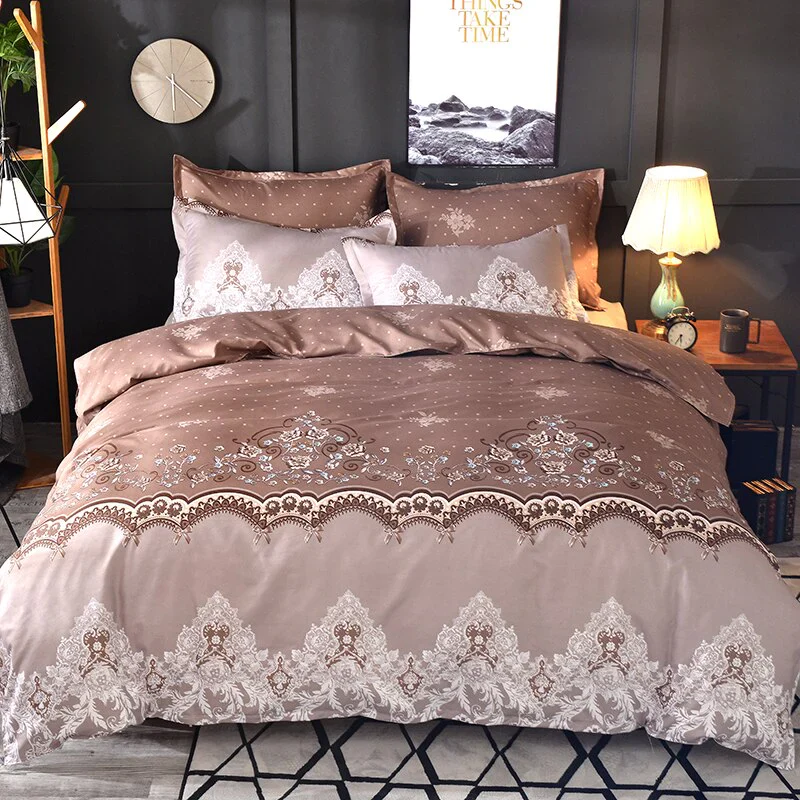 HULIANFU Northern Europe Bedding Sets Home Textile Simple Style Floral Pattern Bedclothes Duvet Cover Pillowcase Bed Sheets - Deanwangkt