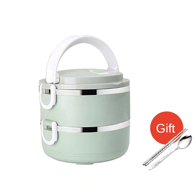 HULIANFU Microwave Stainless Steel Thermal Lunch Box Food Storage Box Travel Picnic Leakproof Lunch Box Students Work Adult Lunch Box - Deanwangkt