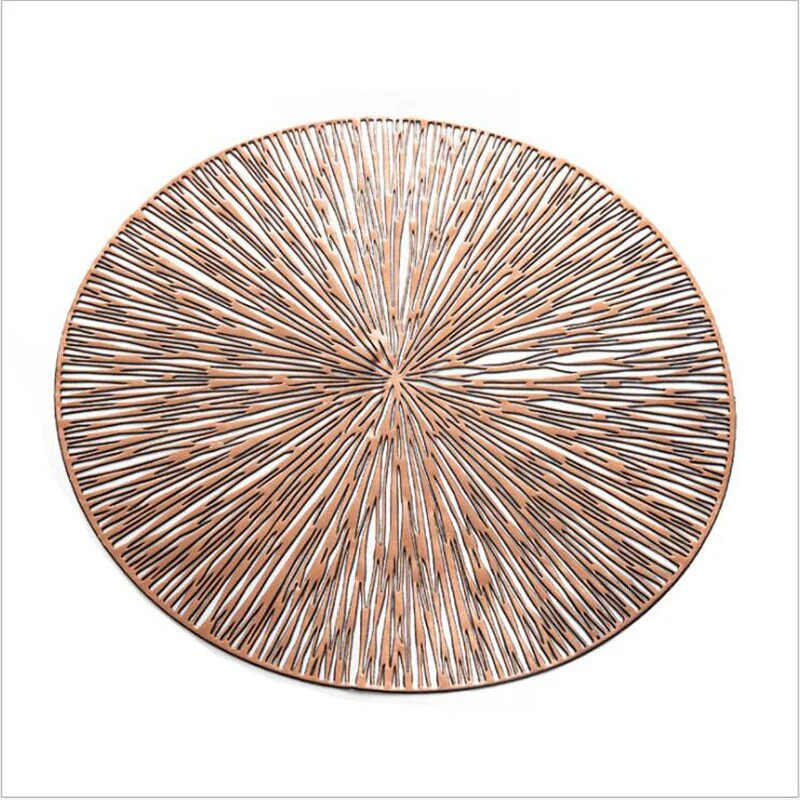 HULIANFU Round Hollow PVC Placemats For Kitchen Dinning Table Mat Insulation Pads Drink Coffee Cup Coasters Hotel Restaurant Home Decor - Deanwangkt
