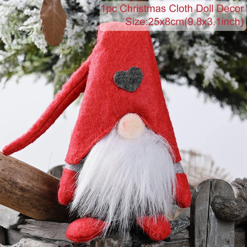 HULIANFU Santa Claus Christmas Doll Merry Christmas Decorations for Home Elk Christmas Ornaments Xmas Tree Decor  Navidad Natal Gifts - Deanwangkt