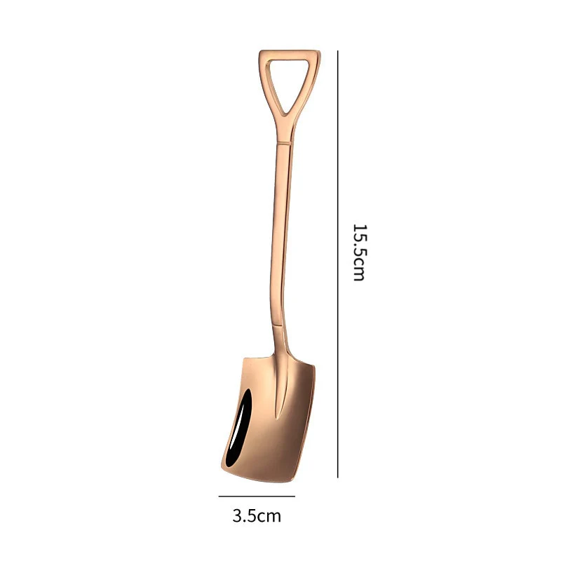 HULIANFU Shovel Spoon Stainless Steel Teaspoon For Coffee Spoon Fruit Ice Cream Dessert Scoop Kitchen Accessories Wedding Christmas Gift - Deanwangkt