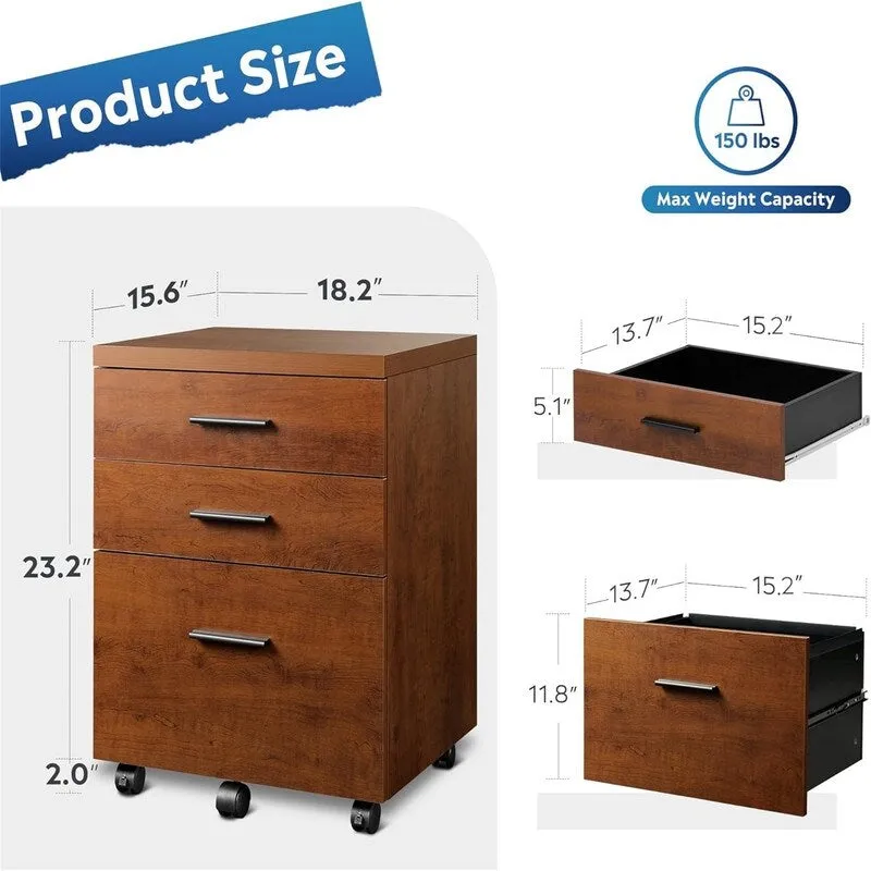 3 Drawer File Cabinet - 15.4D x 18.5W x 25.6H