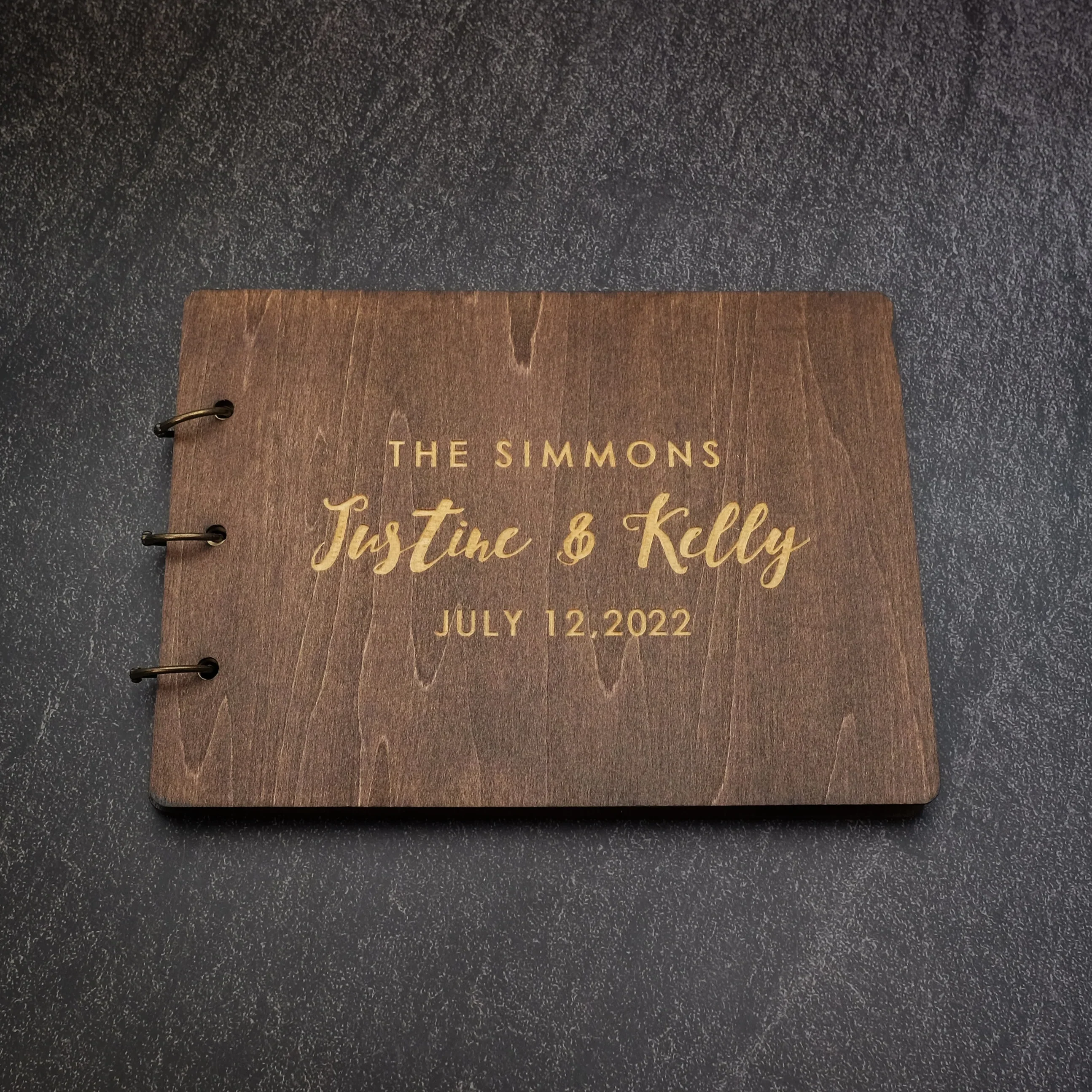 HULIANFU Personalized Guest Book A4/A5 Wedding Guest Book Wedding Guestboook Wishes Book Wooden Wedding Album Baptism Mariage Decoration - Deanwangkt