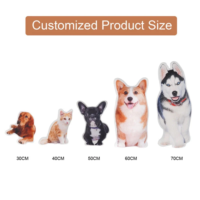 HULIANFU Personalized Photo DIY Pet Cushion Toys Dolls Stuffed Animal Pillow Custom Dog Cat Picture Cushion Christmas gifts Memorial gift - Deanwangkt