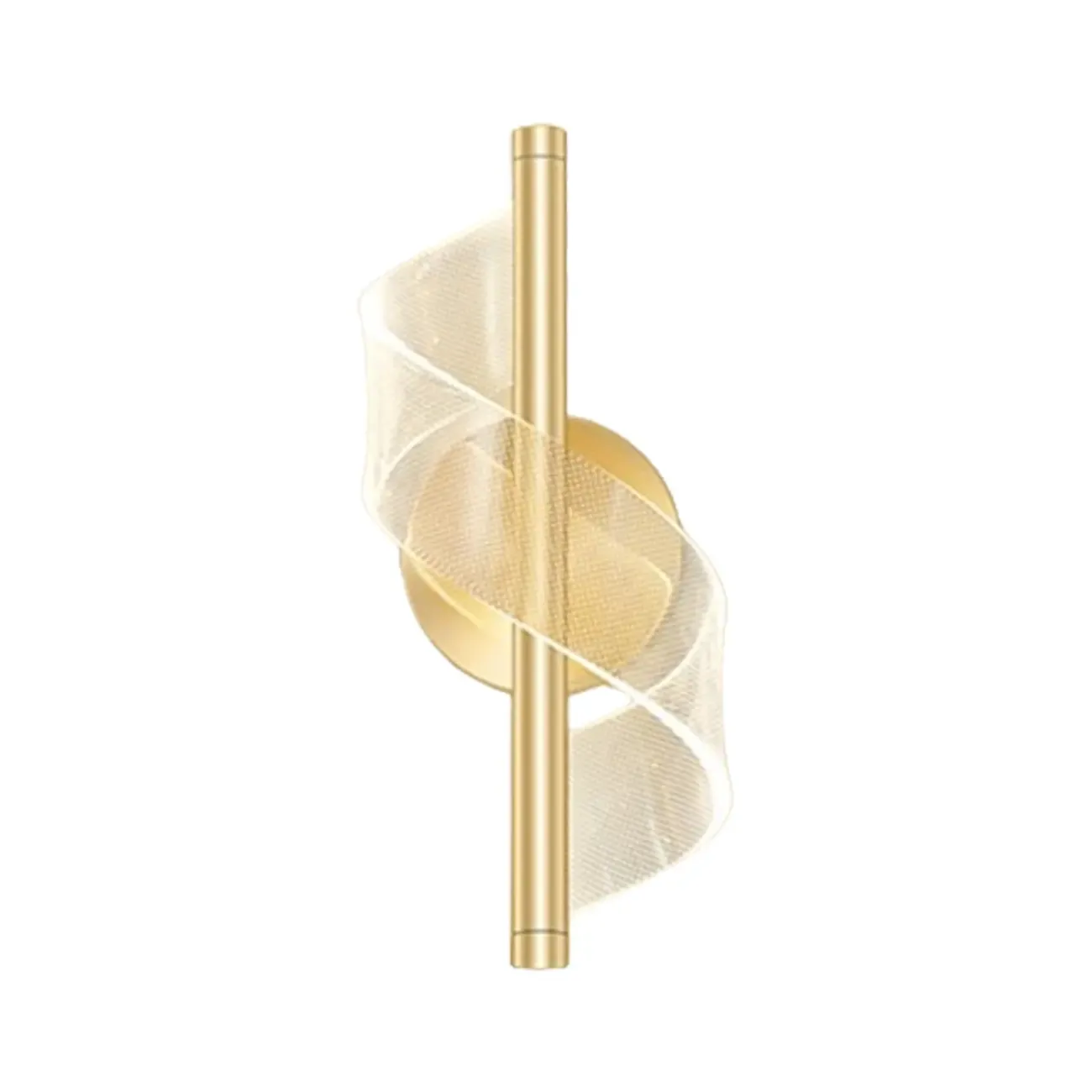 Art Deco Gold Metal and Acrylic LED Wall Sconce