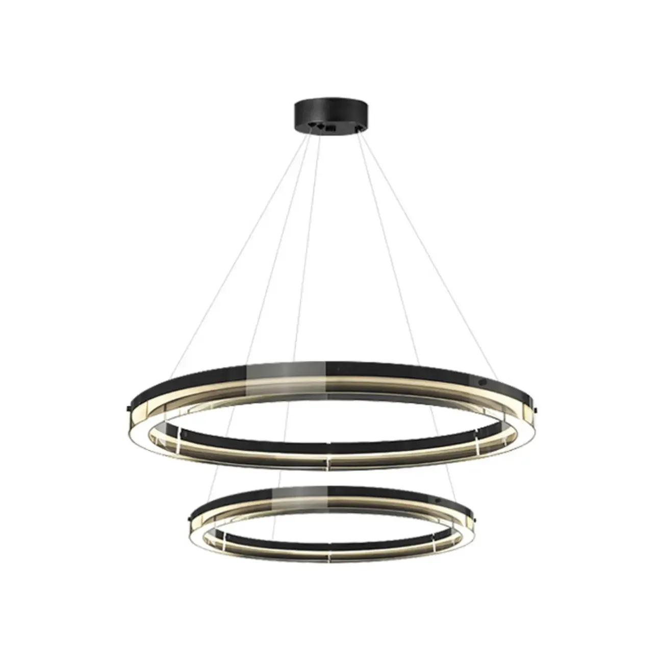 Modern LED Round Metal Chandelier with Flexible Height