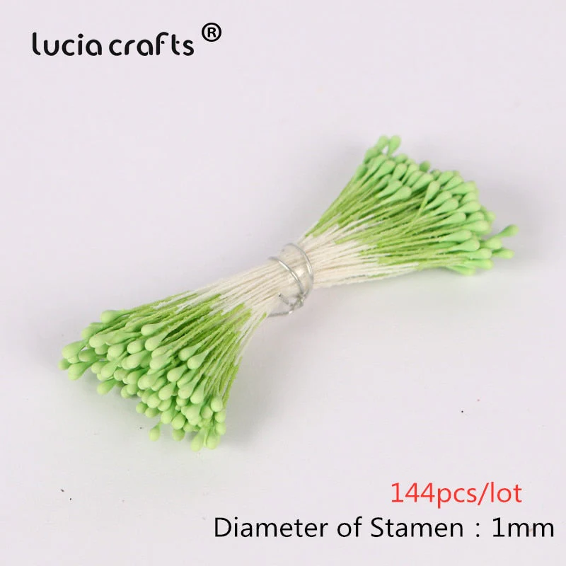 HULIANFU 2026  Lucia Crafts 144/420/600/1000pcs /Lot  Flowers Stamen 2mm  DIY Artificial Flowers  Wreath For Wedding Party Home Decor  D0401 - Deanwangkt
