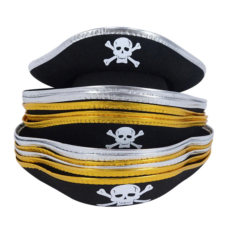 HULIANFU Print Skull Children / Adult Pirate Hat Cosplay Costume Cap Halloween Masquerade Party Performance Pirate Captain Hat Props - Deanwangkt