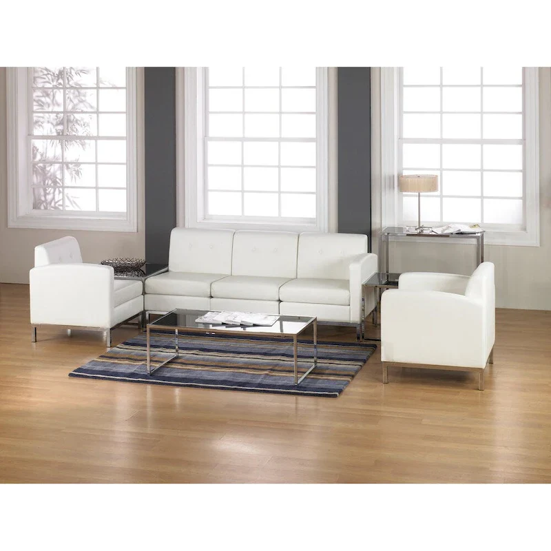 Wall Street Faux Leather Armless Chair