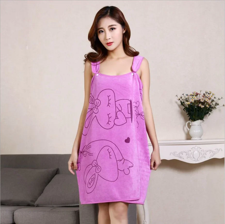 HULIANFU Microfiber Soft Bath Towel Fashion Women Sexy Wearable Quick Dry Magic Bathing Beach Spa Bathrobes Wash Clothing Beach Dresses - Deanwangkt