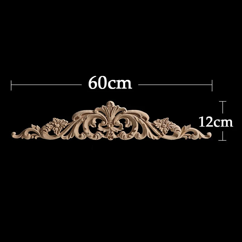 HULIANFU Long Rose Flower Exquisite Carving Natural Wood Appliques Furniture Wooden Mouldings Wmqe Vintage Unpainted Decoration Decal - Deanwangkt