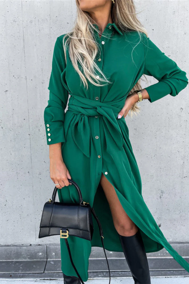 hulianfu Fashion Solid Frenulum V Neck Irregular Dress Dresses(4 Colors) - Deanwangkt