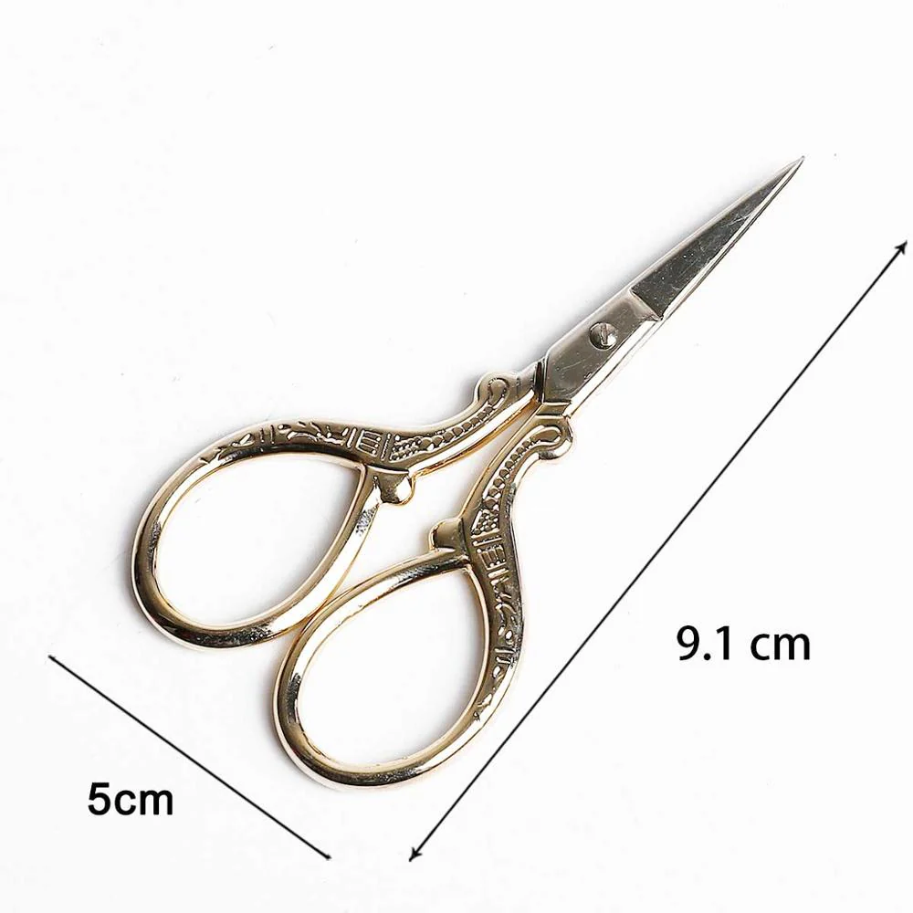 HULIANFU Vintage Stainless Steel Tailor Yarn Trim Cut cross stitch Scissor fabric Needlework Embroidery Thread knitting tool Sewing Tool - Deanwangkt