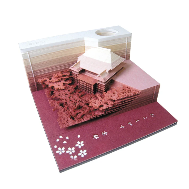HULIANFU Omoshiroi Block 3D Memo Pads Novelty Famious Movie Building Harry Design New Year Christmas Gift - Deanwangkt