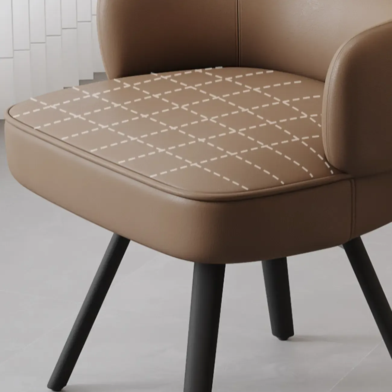 Scandinavian Swivel Brown Curved Back Dining Chairs