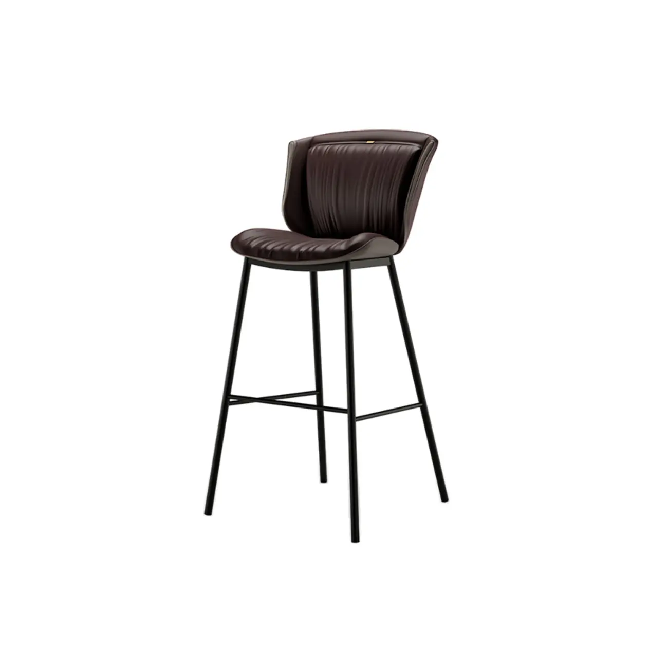 Modern Luxury Trapezoid Cushion Microfiber Leather Carbon Steel Bar Stool