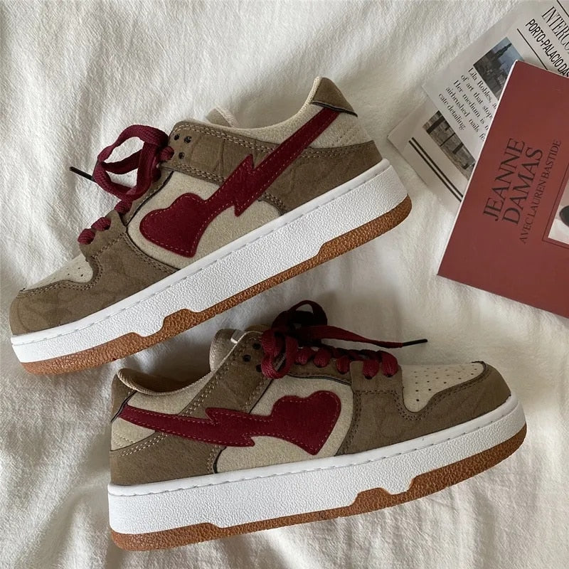 Canvas Shoes Women's Casual Flat Sports Shoes In  Spring Autumn New Heart Shape Sneakers Women Leather Shoes Tenis Feminino - Deanwangkt