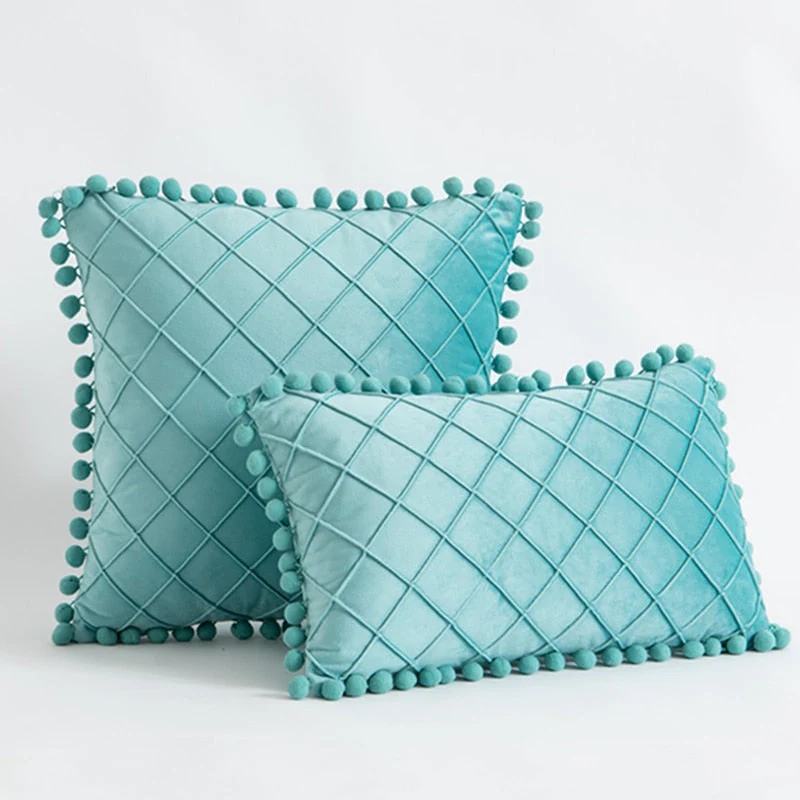 HULIANFU Inyahome Nordic Retro Ear Pillow Living Room Sofa Solid Color Tassel Cushion Without Core Bed Big Pillow Waist Back Office Chair - Deanwangkt