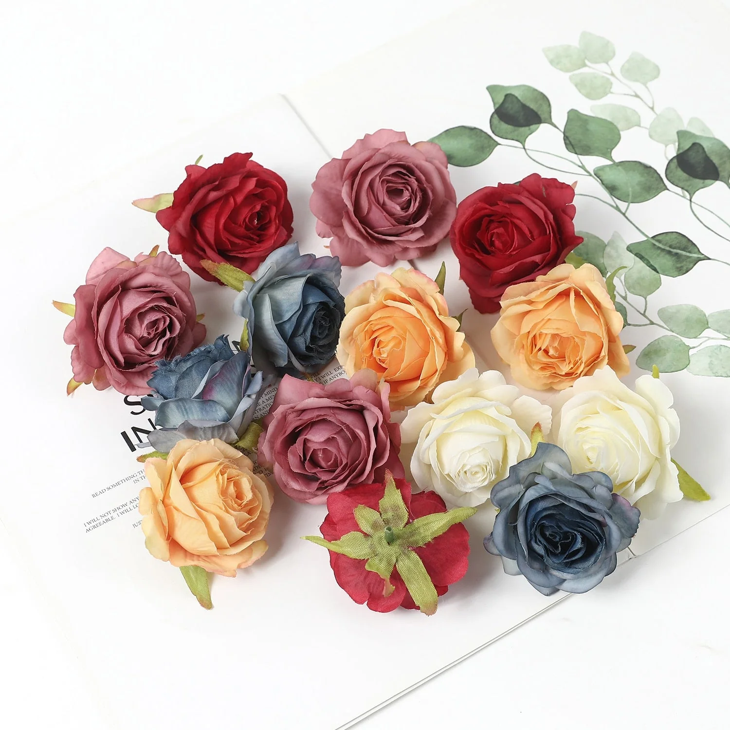 HULIANFU 2026  5PCs Rose Artificial Flowers Silk Fake Flowers For Home Room Decor Party Wedding Valentines Day Decorations DIY Crafts Accessory - Deanwangkt