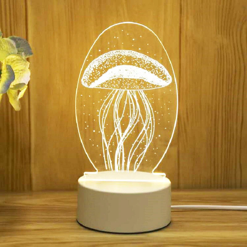 HULIANFU Romantic Love 3D Acrylic Led Lamp for Home Children Night Light Table Lamp Birthday Party Decor Valentine Day Bedside Lamp - Deanwangkt