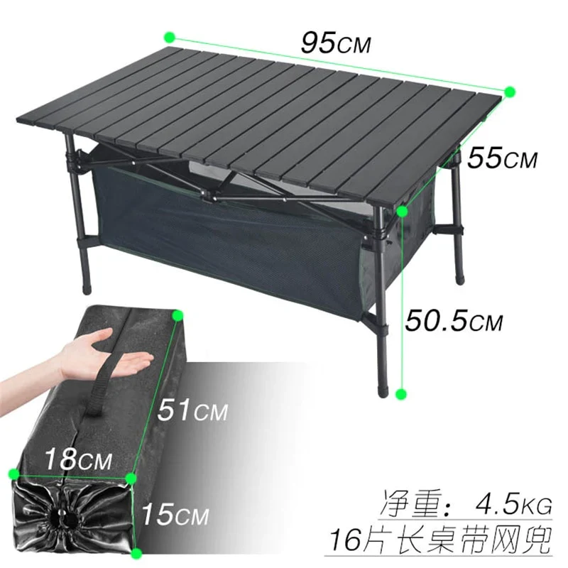 HULIANFU New Outdoor Folding Table Chair Camping Aluminium Alloy BBQ Picnic Table Waterproof Durable Folding Table Desk - Deanwangkt