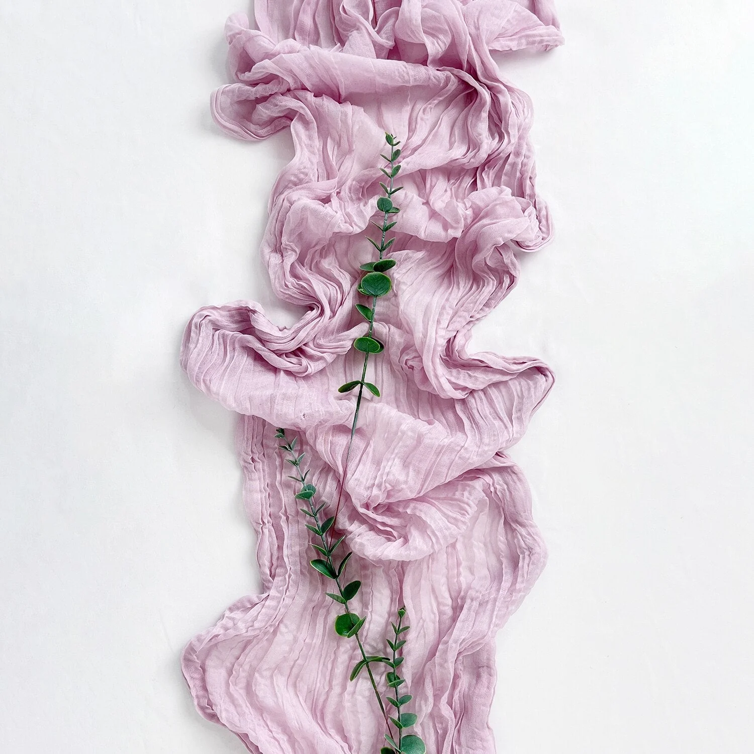 HULIANFU Semi-Sheer Gauze Table Runner Sage Cheesecloth Table Setting Dining Vintage Wedding Party Christmas Banquets Arches Cake Decor - Deanwangkt