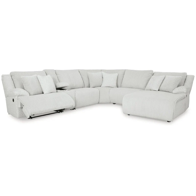 Signature Design by Ashley Top Tier Light Gray 6-Piece Reclining Sectional with Chaise - 149.5W x 132.5D x 40H