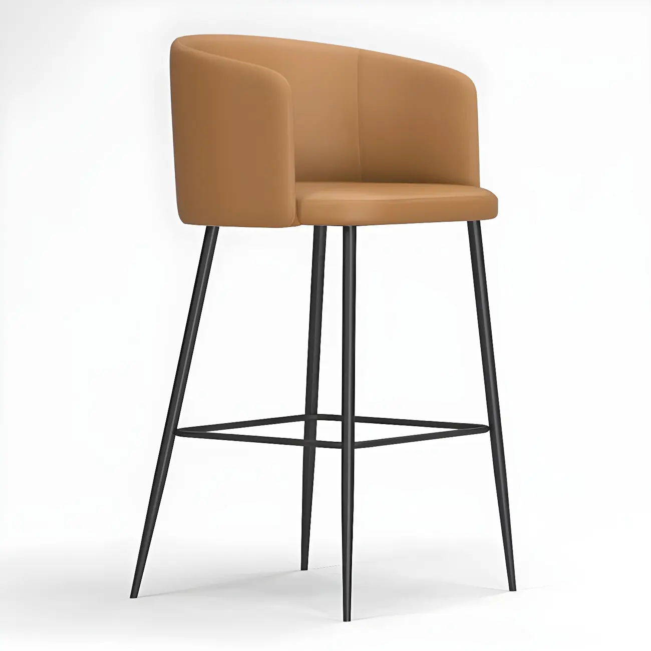 Bucket Faux Leather Wingback Counter Height Bar Stools