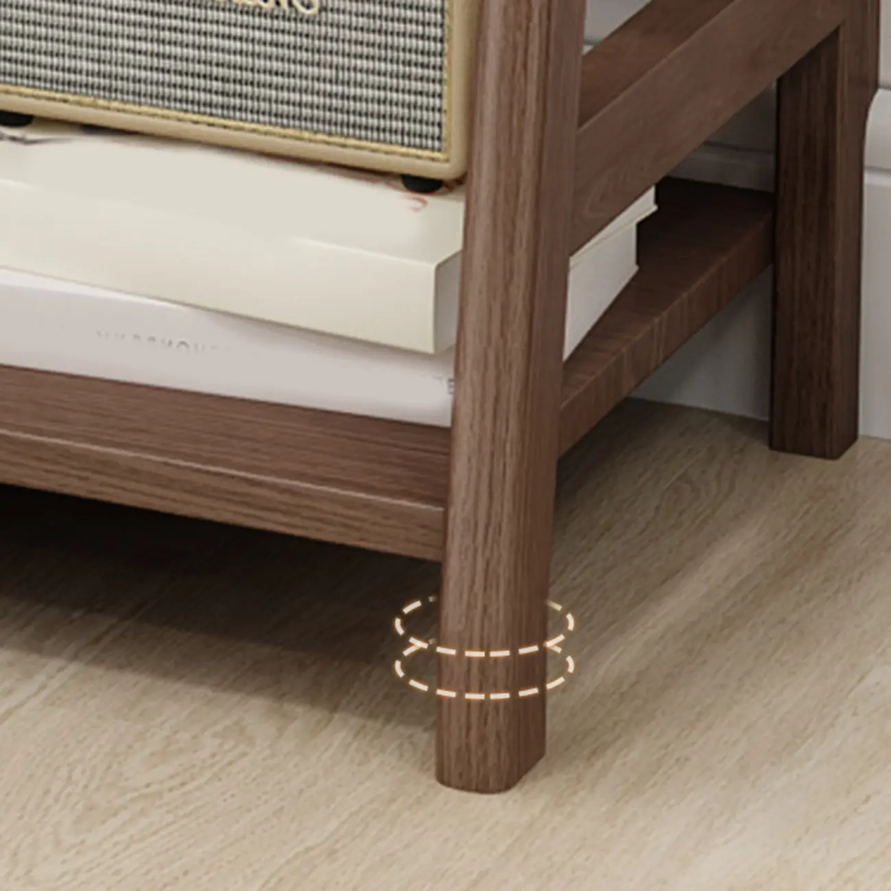 5-Tier Walnut Wooden Open Ladder Bookshelf