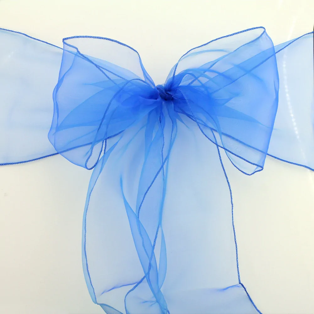 HULIANFU Organza Chair Sashes Bow Chair Covers Organza Fabric DIY Knot Chair Tie for Party Events Wedding Decoration 18cmx275cm - Deanwangkt