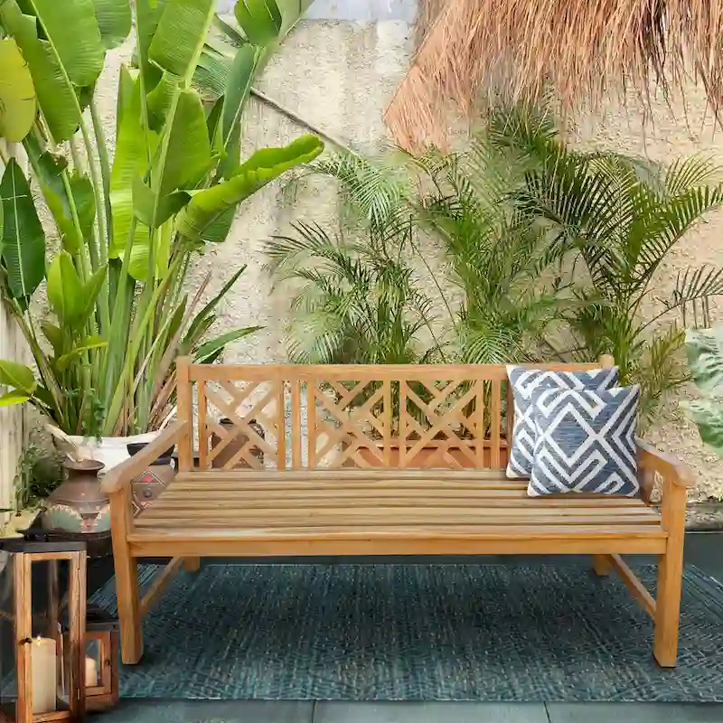 Seven Seas Teak Saint Thomas Outdoor Teak Wood Patio Bench, 6 Foot