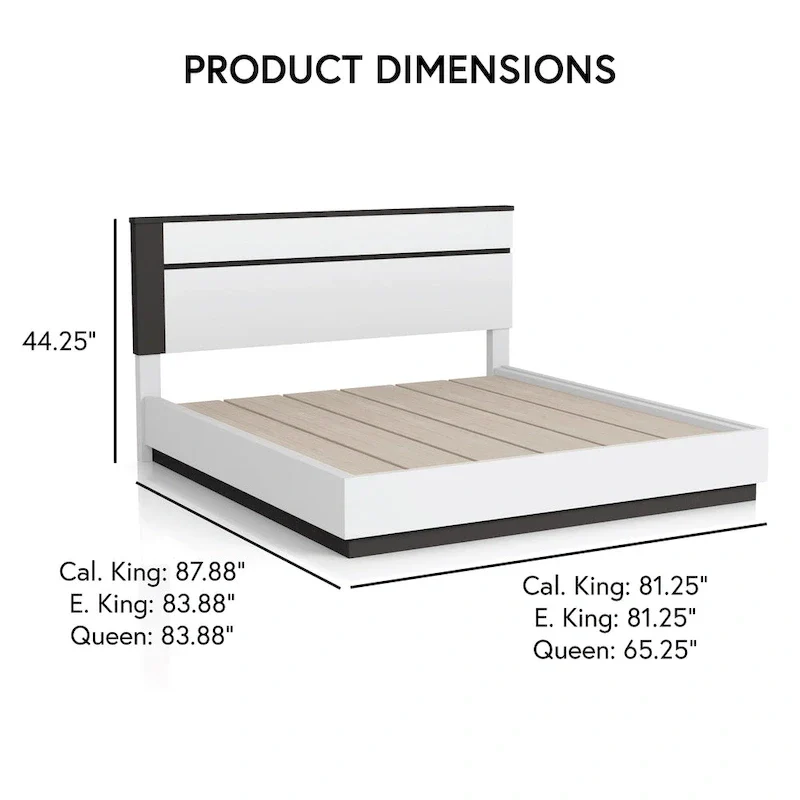 Conjira Contemporary White Wood Platform Bed by Furniture of America