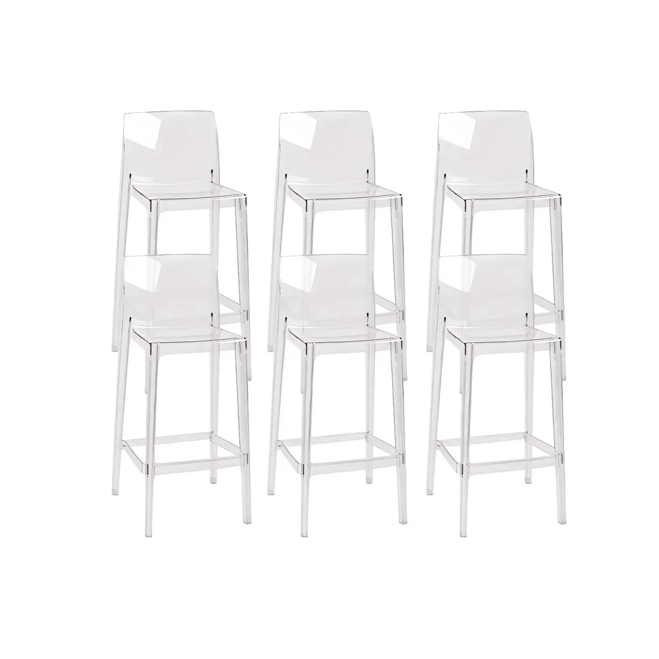 Modern Acrylic Transparent Stylish Rectangle Bar Stool