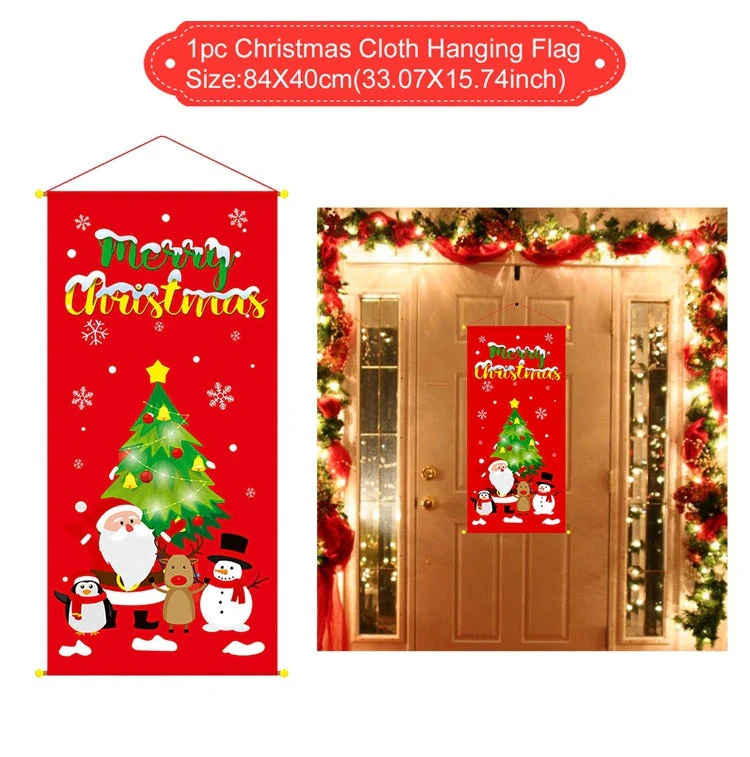 HULIANFU Merry Christmas Hanging Flag Christmas Decorations For Home Door Christmas Ornaments Xmas Gifts Navidad Decor 2026  New Year - Deanwangkt