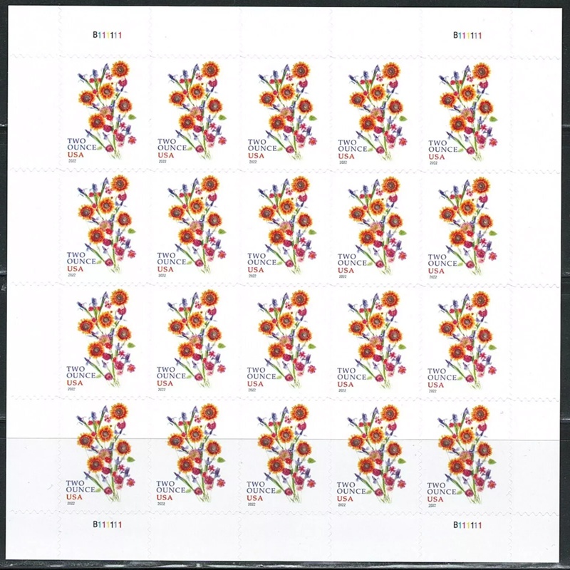Sunflower Bouquet 2022, (Sheet of 20) - TWENTYSTAMPS