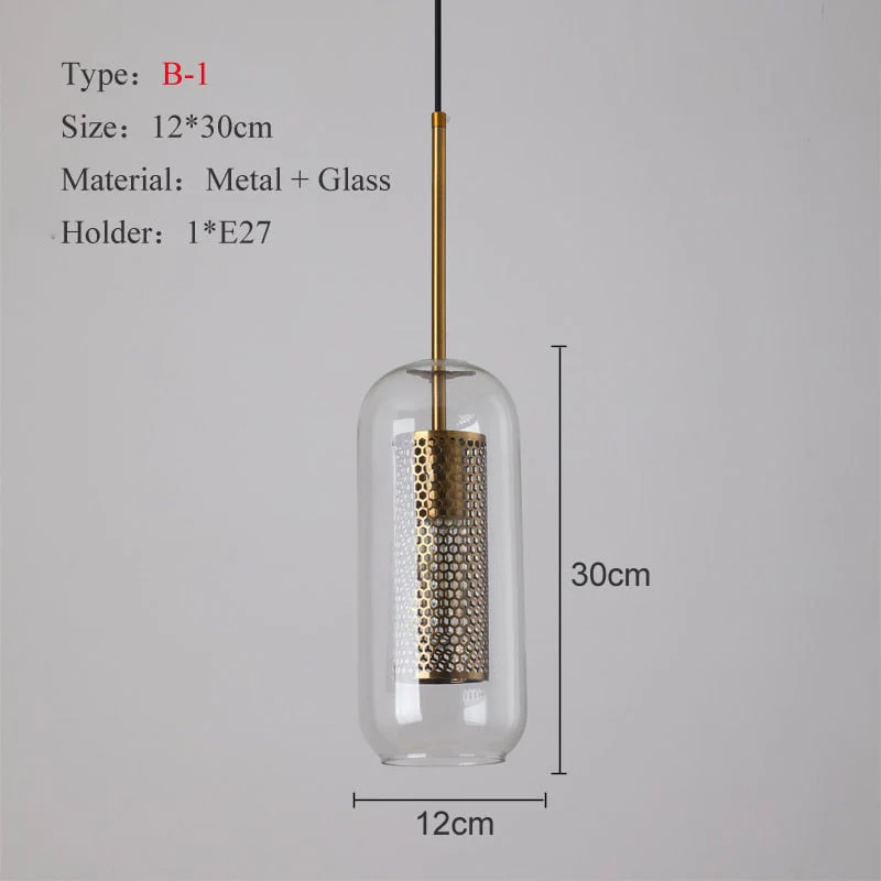 HULIANFU Sliver Bronze Loft Modern Pendant Light Glass Ball Hanging Lamp Kitchen Light Fixture Dining Hanglamp  Living Room Luminaire - Deanwangkt
